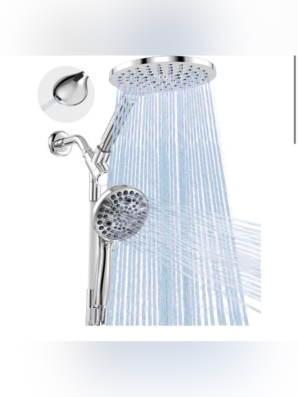 MakeFit Dual Handheld Shower Head Combo, 2-in-1 Rain Shower Heads System